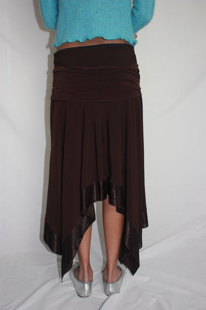 brown asymmetrical skirt, M