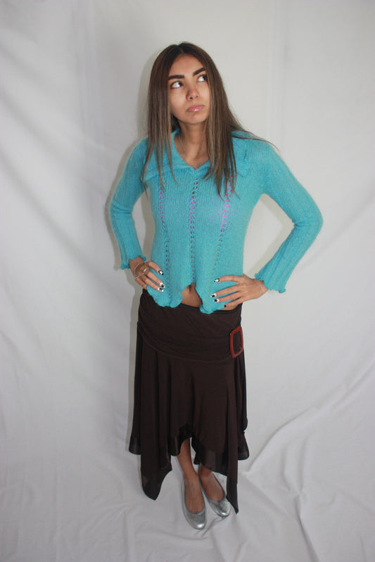blue knit jumper, S