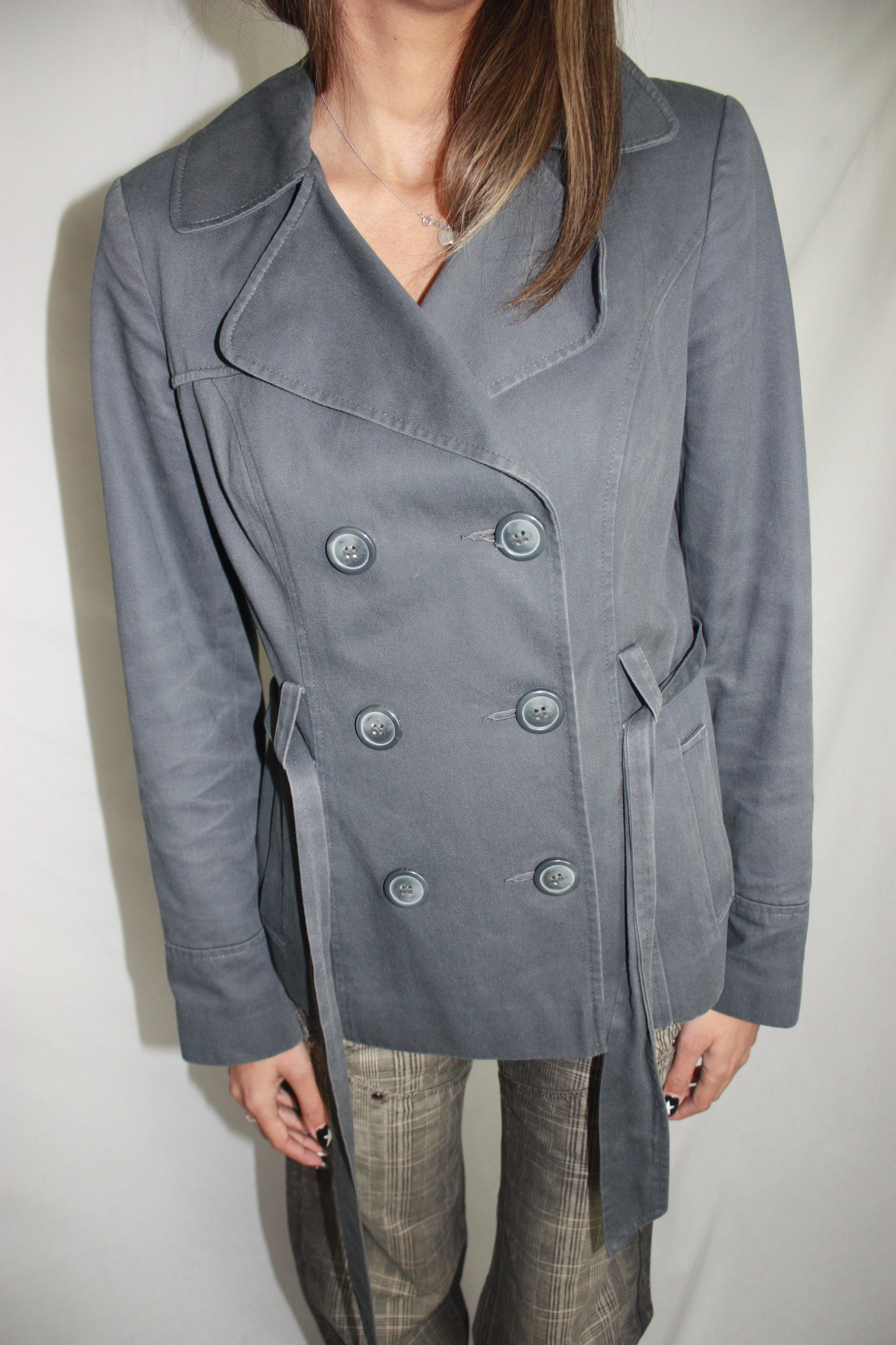 grey peacoat, S/M