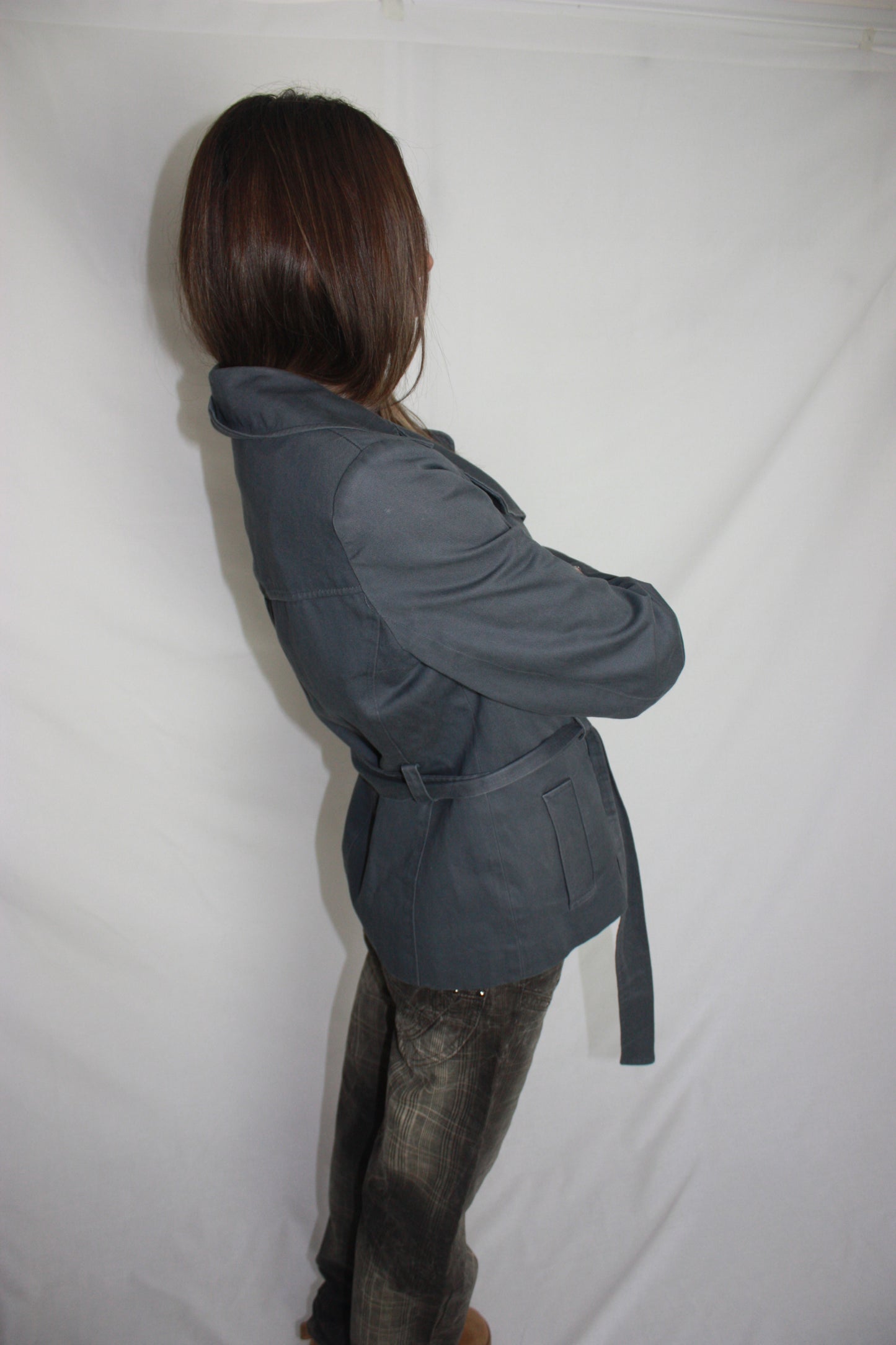 grey peacoat, S/M