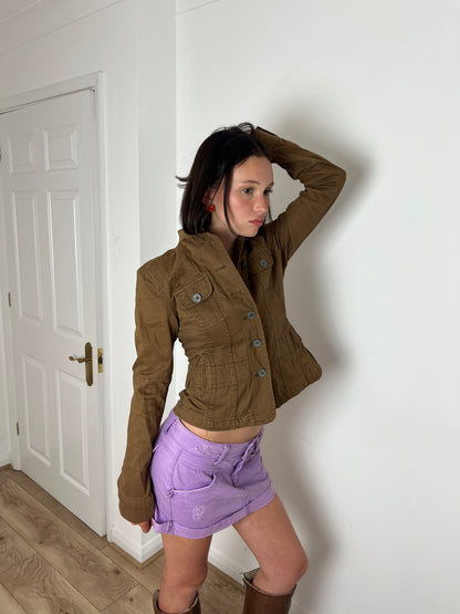 Vintage brown button up jacket, M
