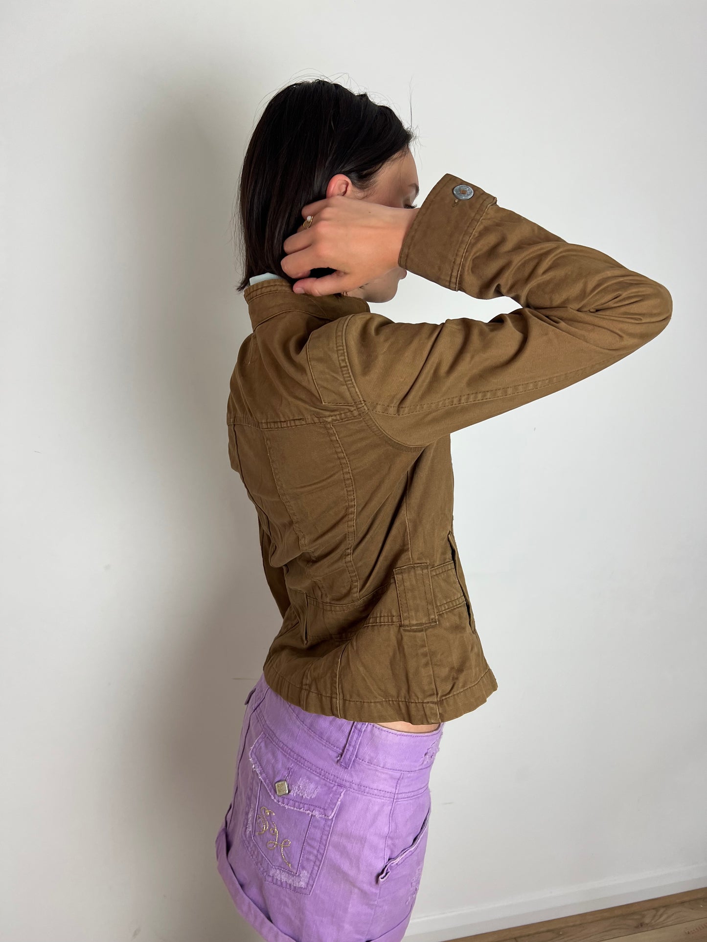 Vintage brown button up jacket, M