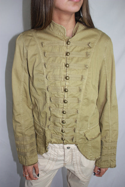 khaki military jacket, M