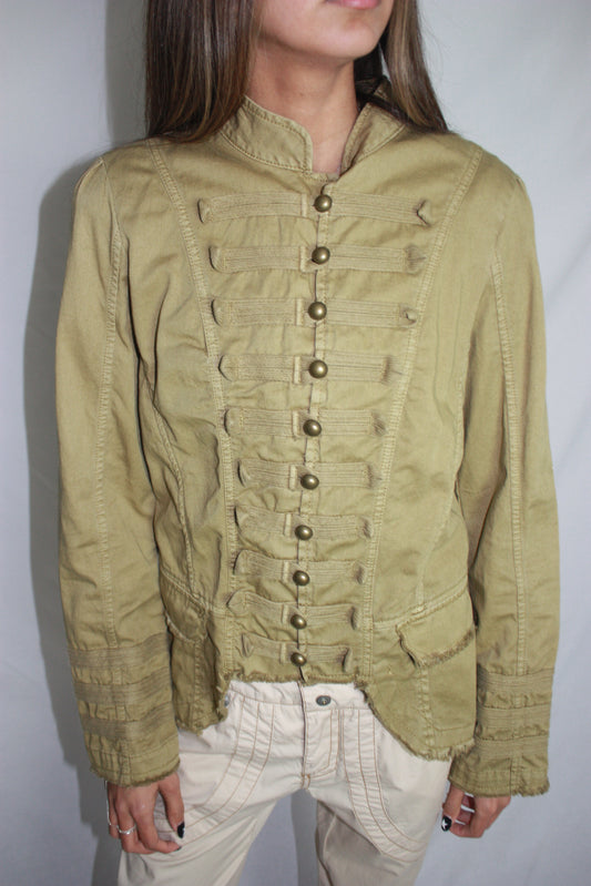 khaki military jacket, M
