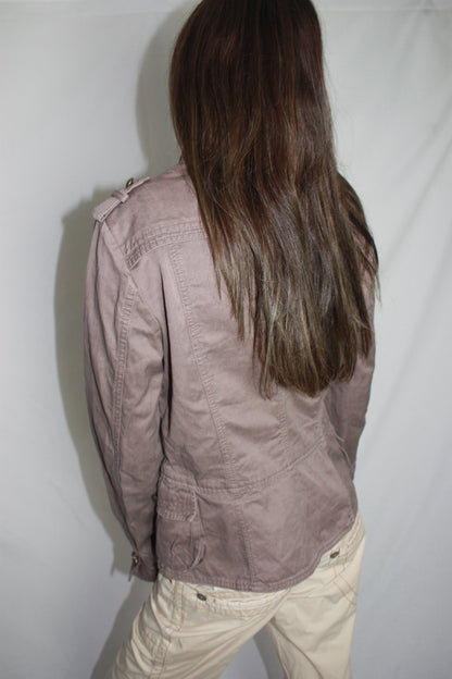 brown military jacket, S