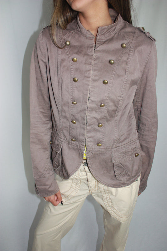 brown military jacket, S