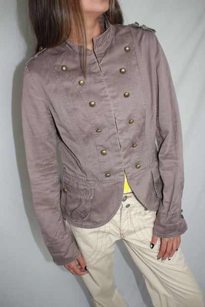 brown military jacket, S