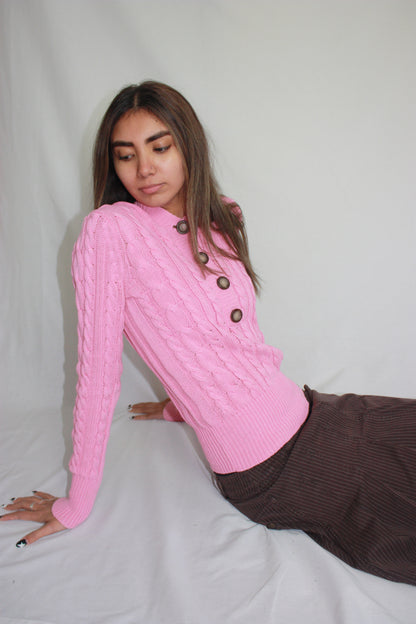 pink hooded jumper, S