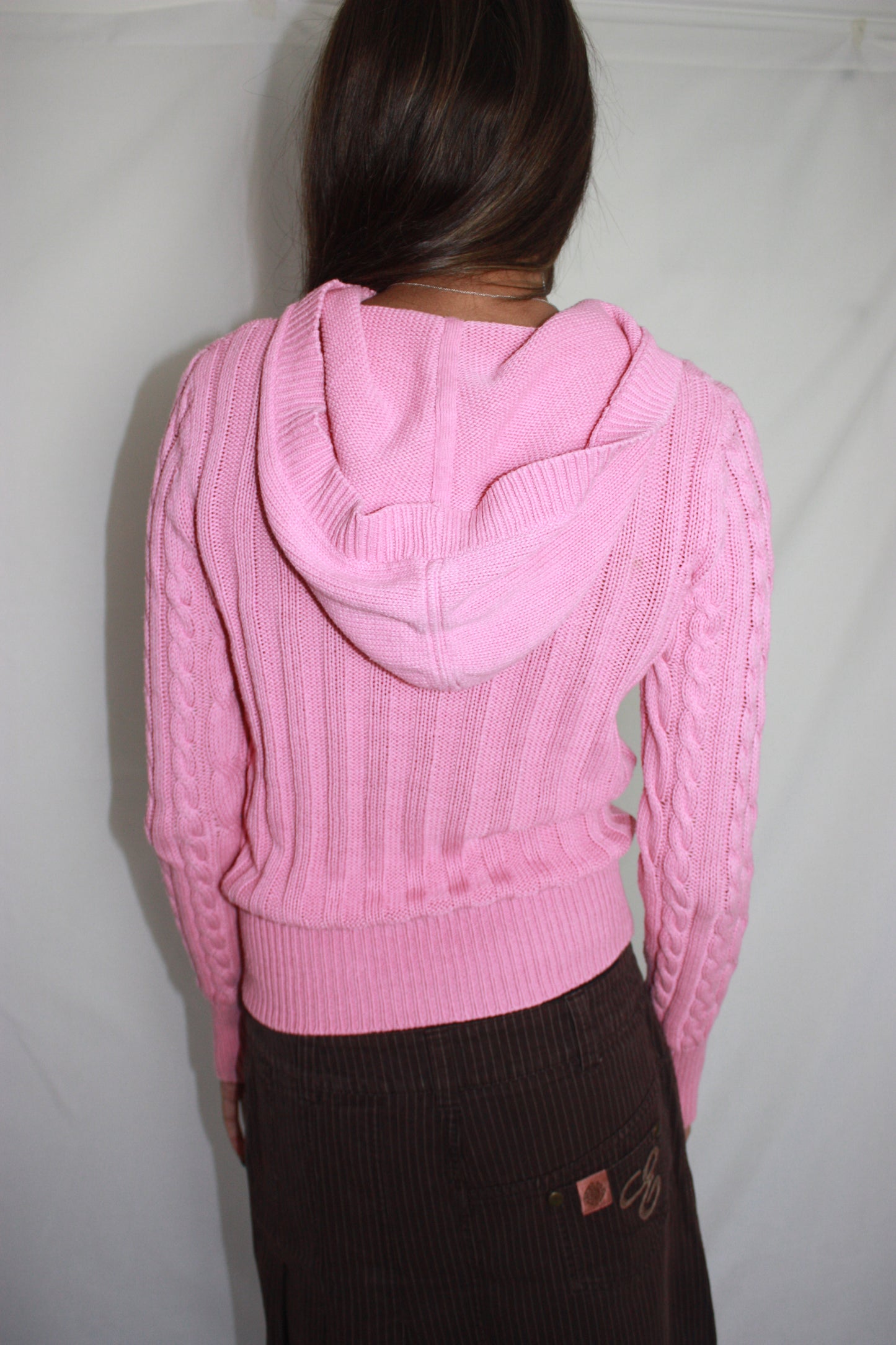 pink hooded jumper, S