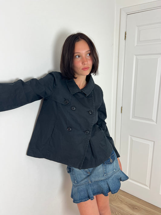 Vintage black peacoat, M