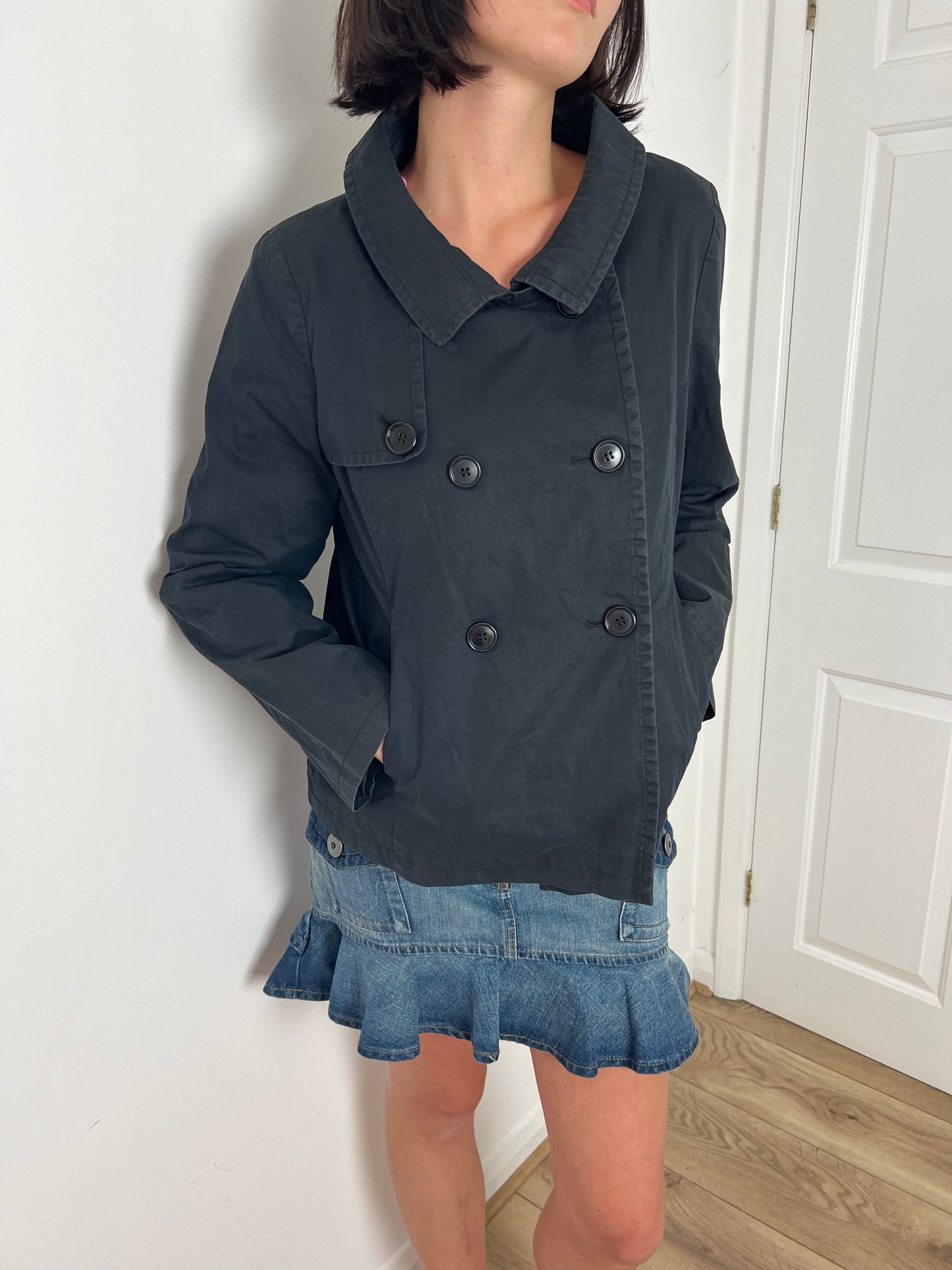 Vintage black peacoat, M