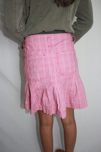 pink plaid skirt, M