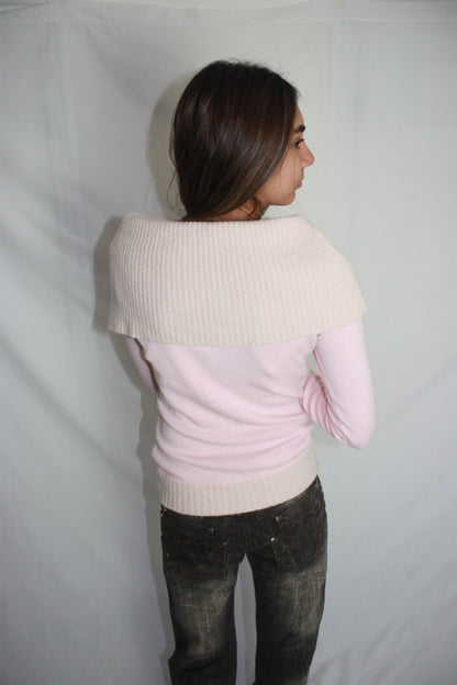 pink off the shoulder jumper, S/M
