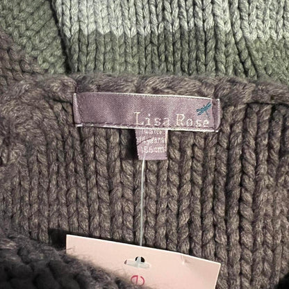 purple striped turtleneck knit jumper