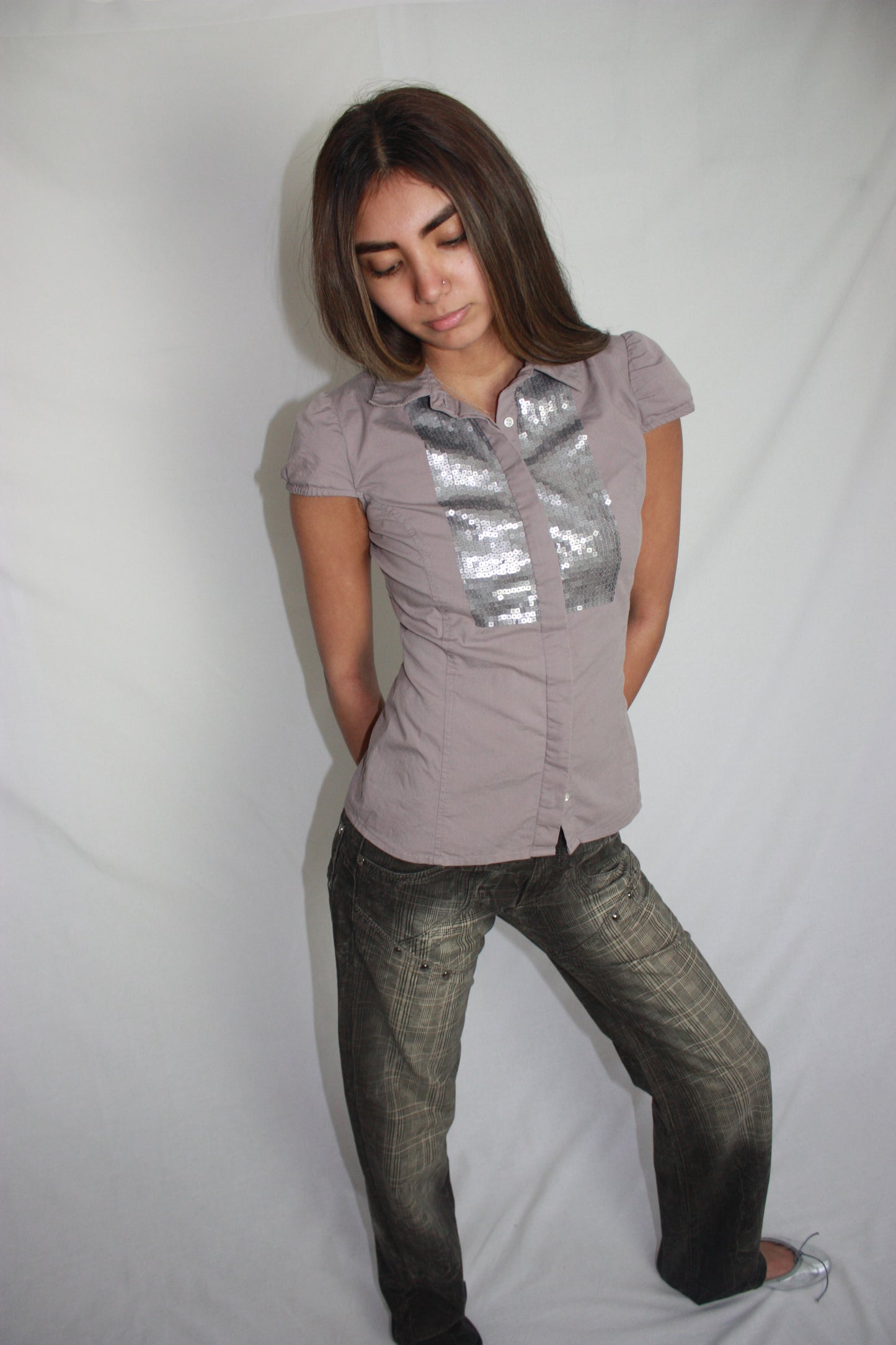 sequin blouse, S/M