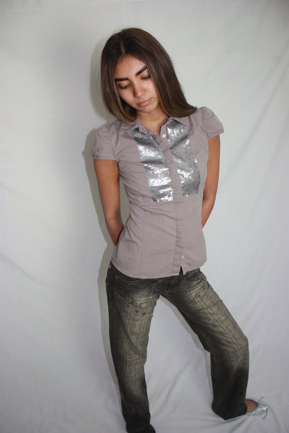 sequin blouse, S/M