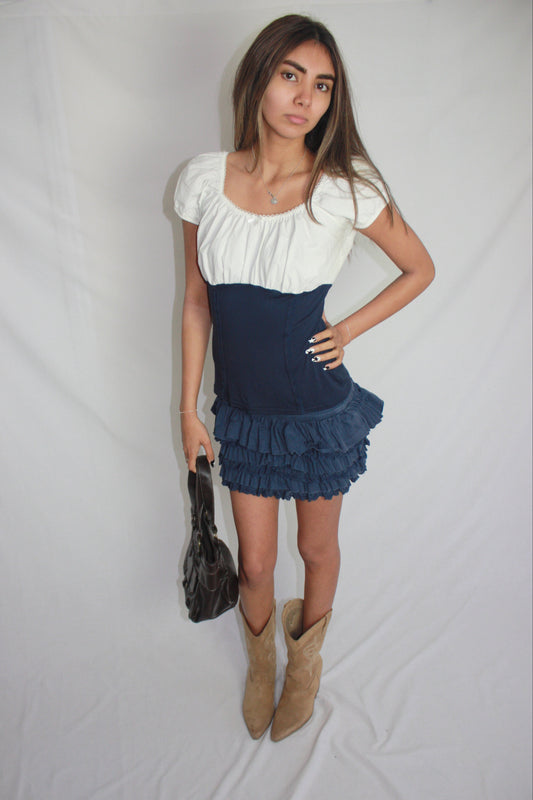 ruffle mini skirt, XS