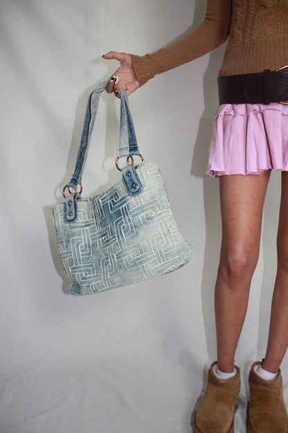 denim beaded bag
