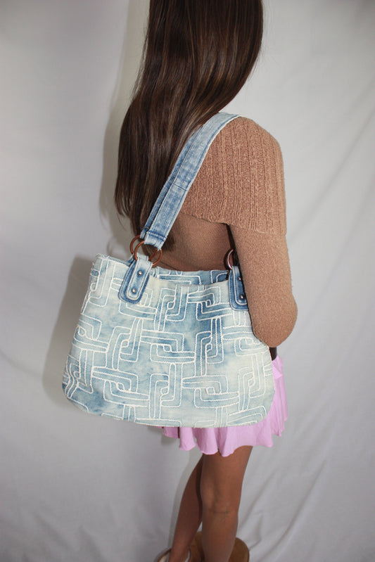 denim beaded bag