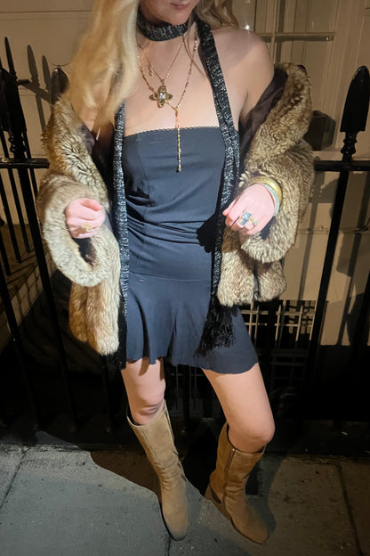 black & silver skinny scarf