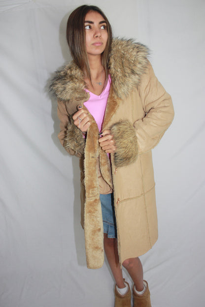 brown afghan coat, M/L