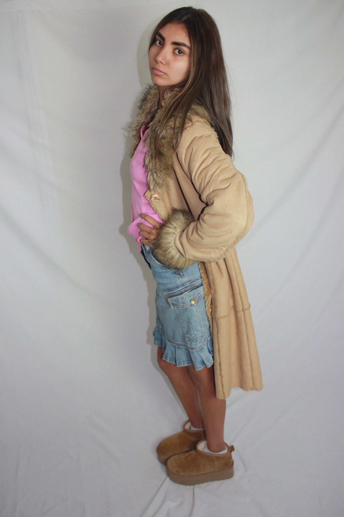 brown afghan coat, M/L