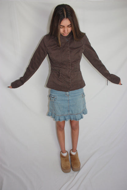 brown utility jacket, S