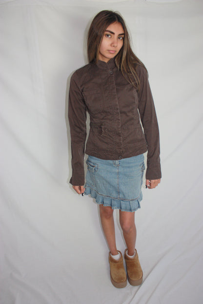 brown utility jacket, S