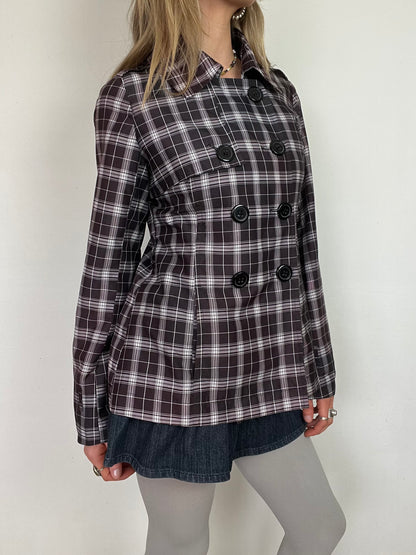 e-vie plaid peacoat, M