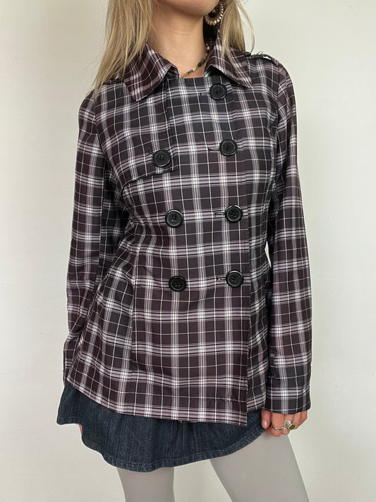 e-vie plaid peacoat, M