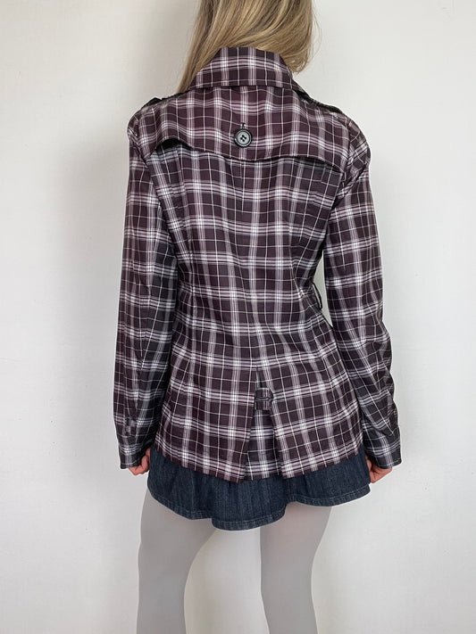 e-vie plaid peacoat, M