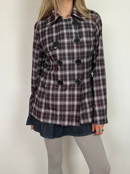 e-vie plaid peacoat, M