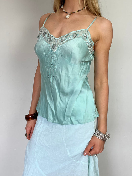 silk sequin cami, M