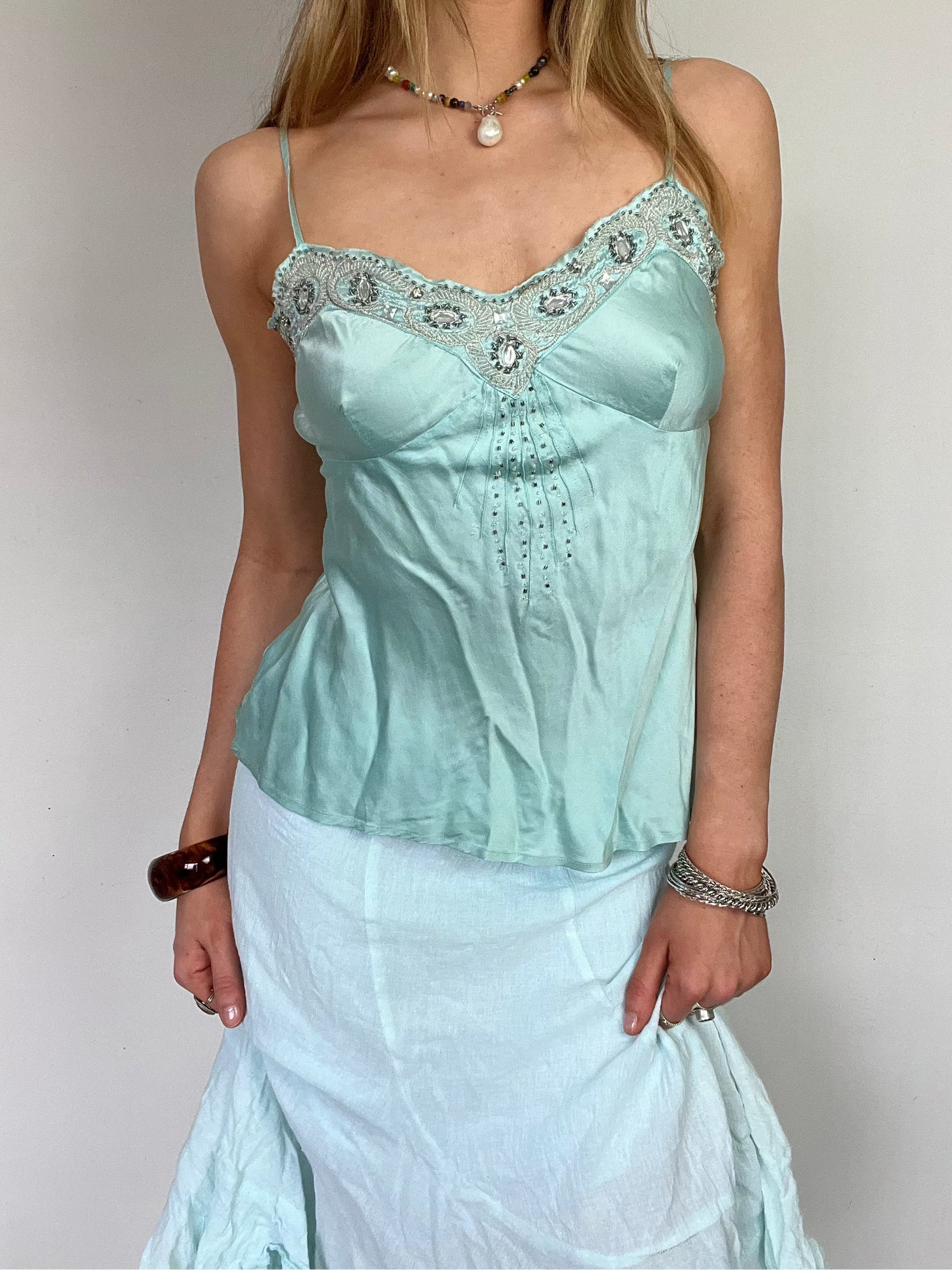 silk sequin cami, M