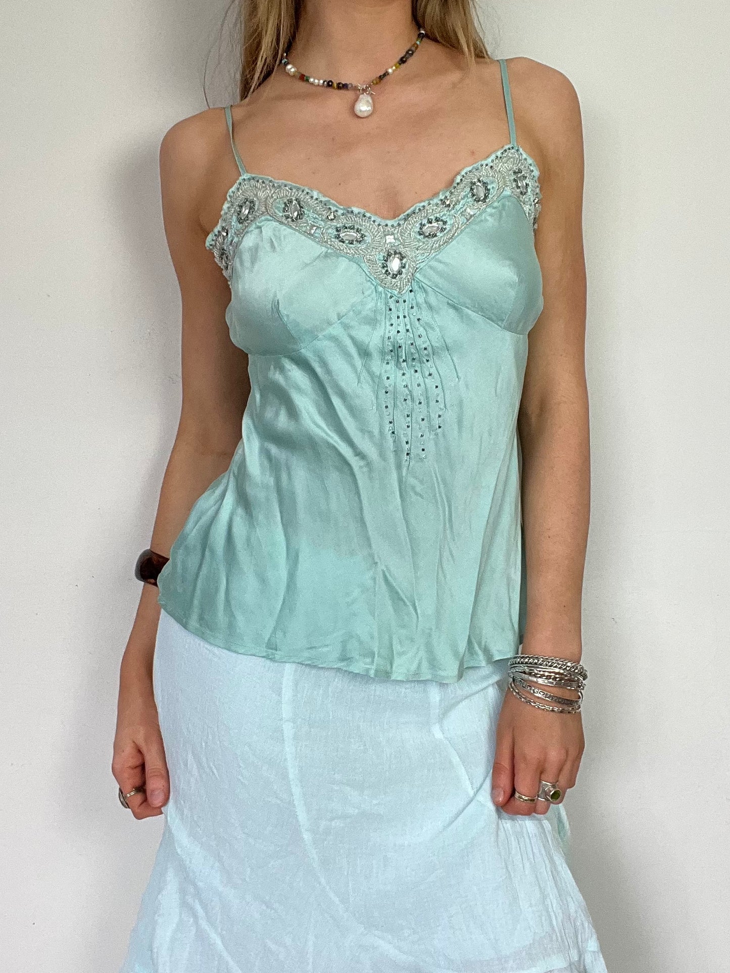 silk sequin cami, M