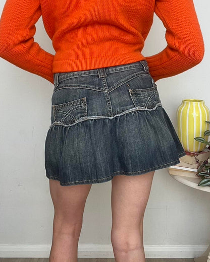 United colors of Benetton denim ruffle mini skirt