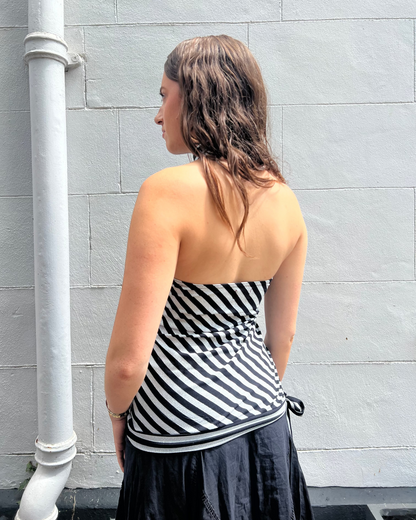 Silver and black high neck top