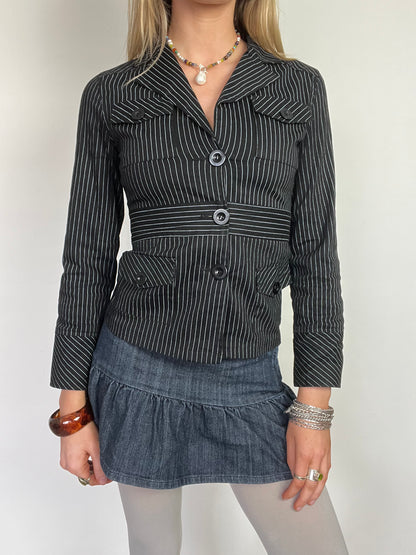striped blazer, M
