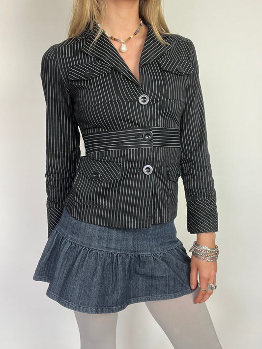 striped blazer, M