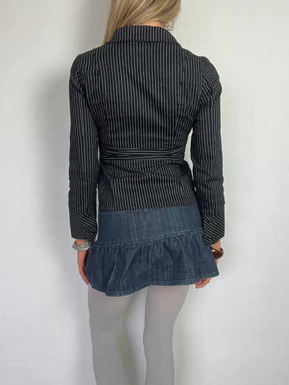 striped blazer, M
