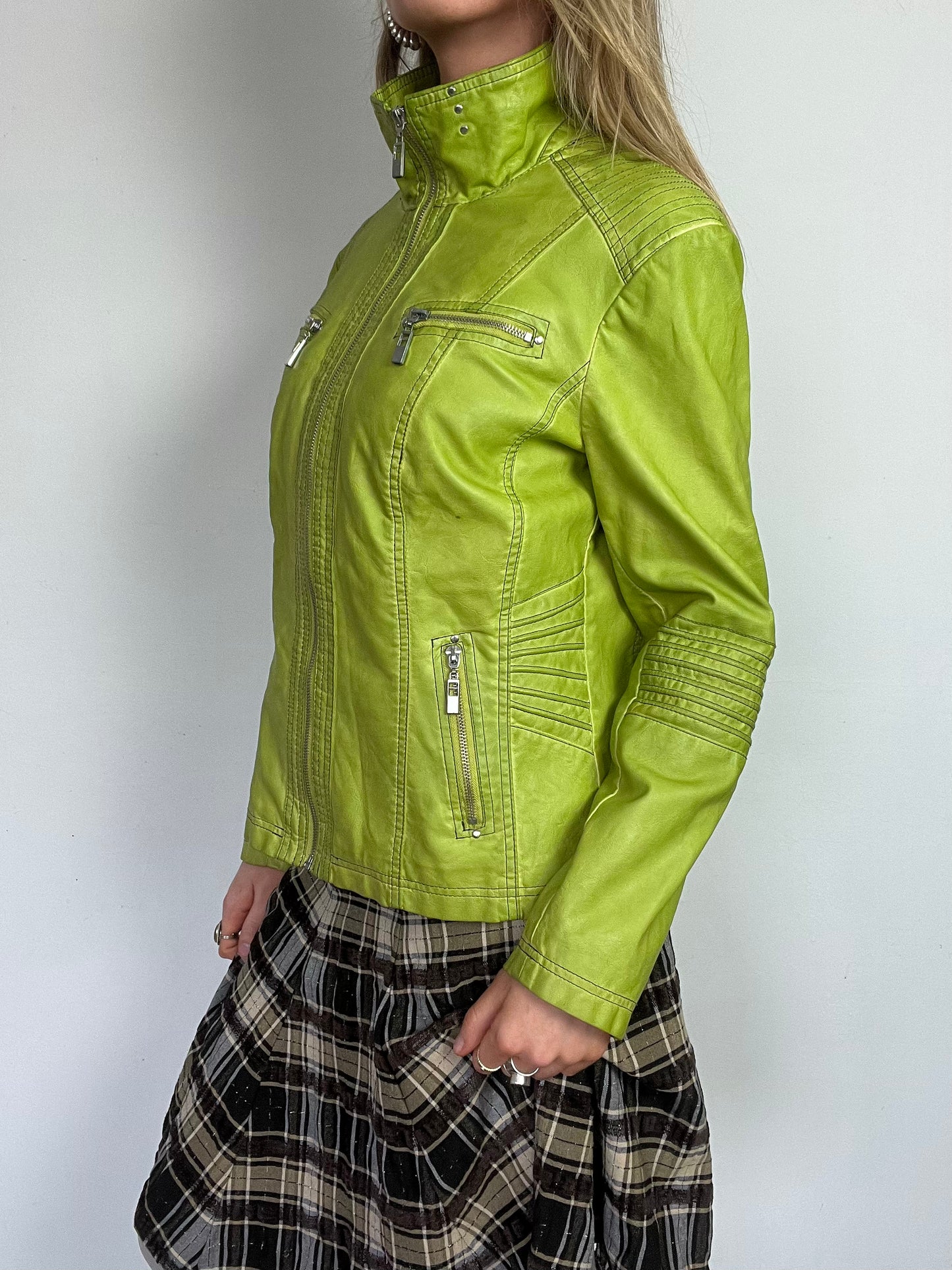 green leather jacket, M/L