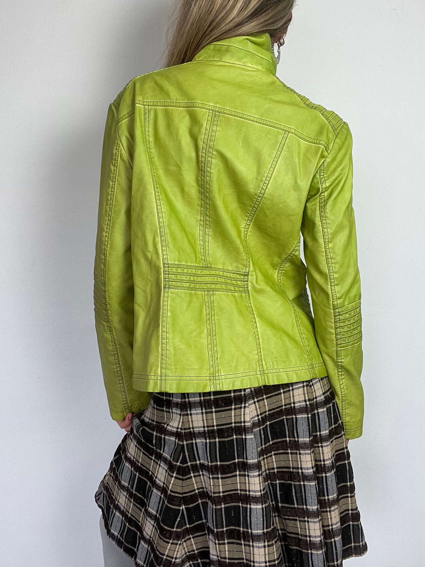 green leather jacket, M/L
