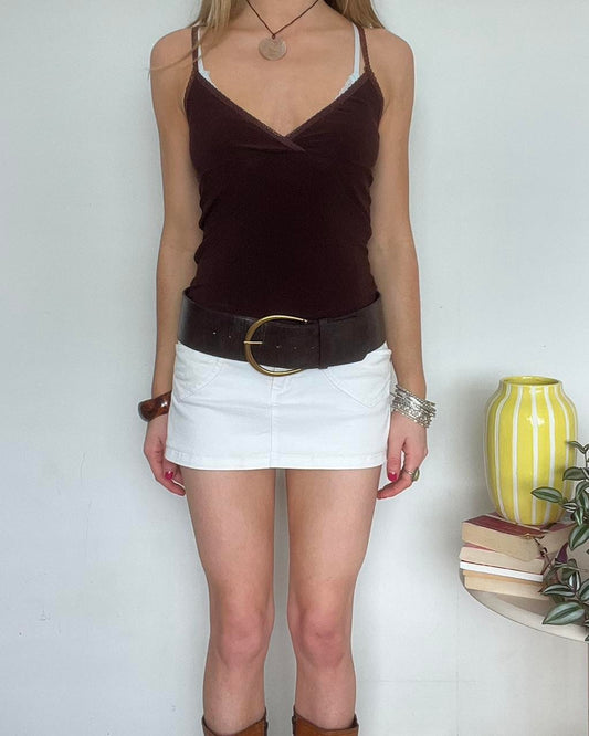 Terranova white denim mini skirt