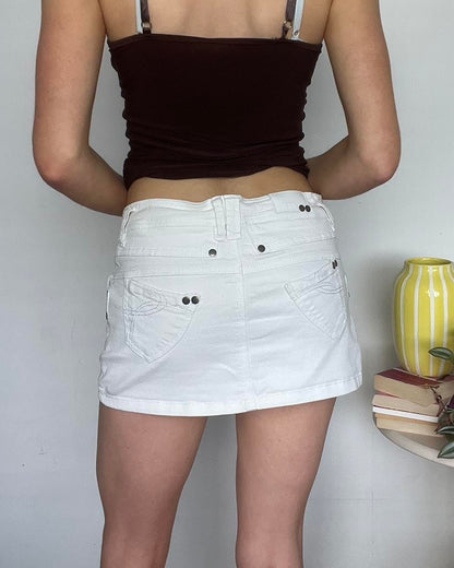 Terranova white denim mini skirt
