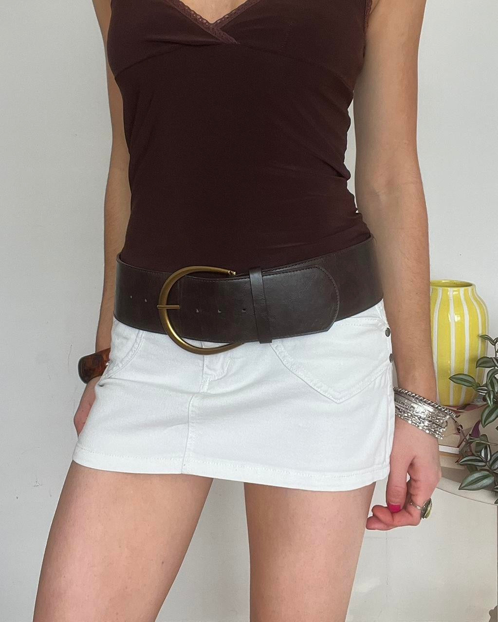 Terranova white denim mini skirt