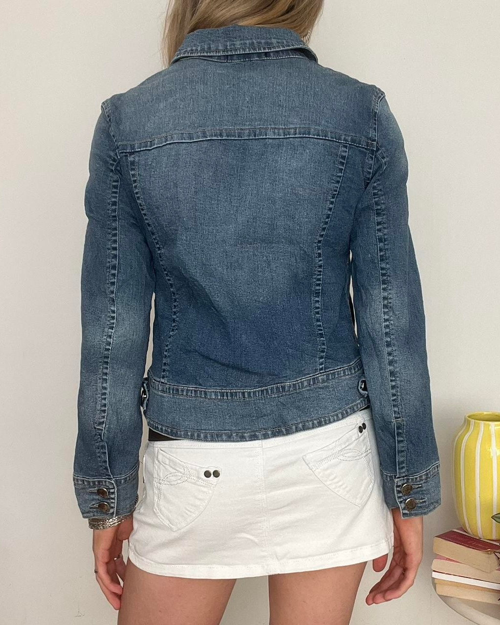 vintage 00s blue denim zip up jacket