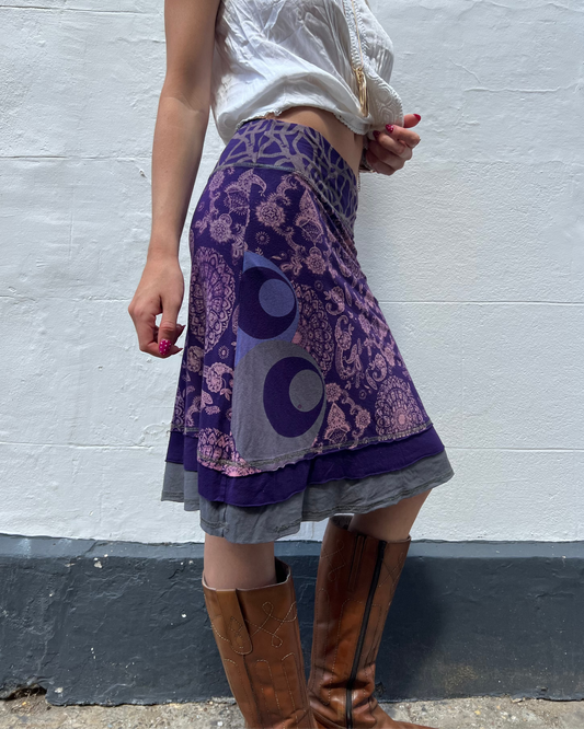 Paisley print midi skirt