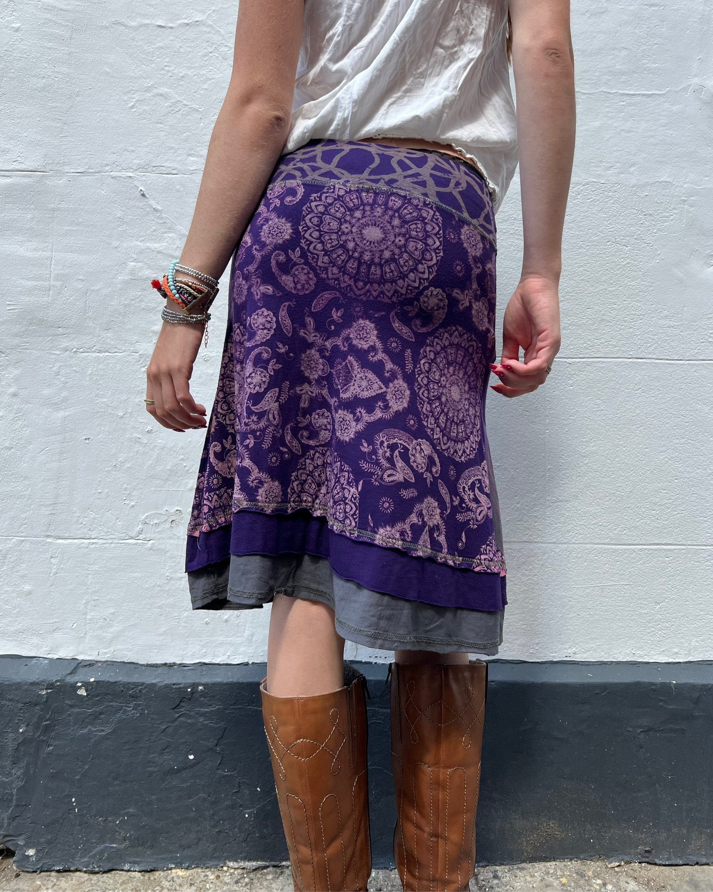 Paisley print midi skirt