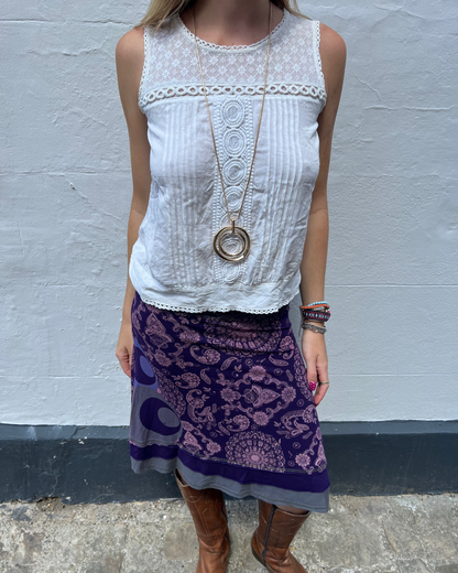 Paisley print midi skirt