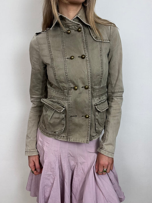 khaki military jacket, S/M